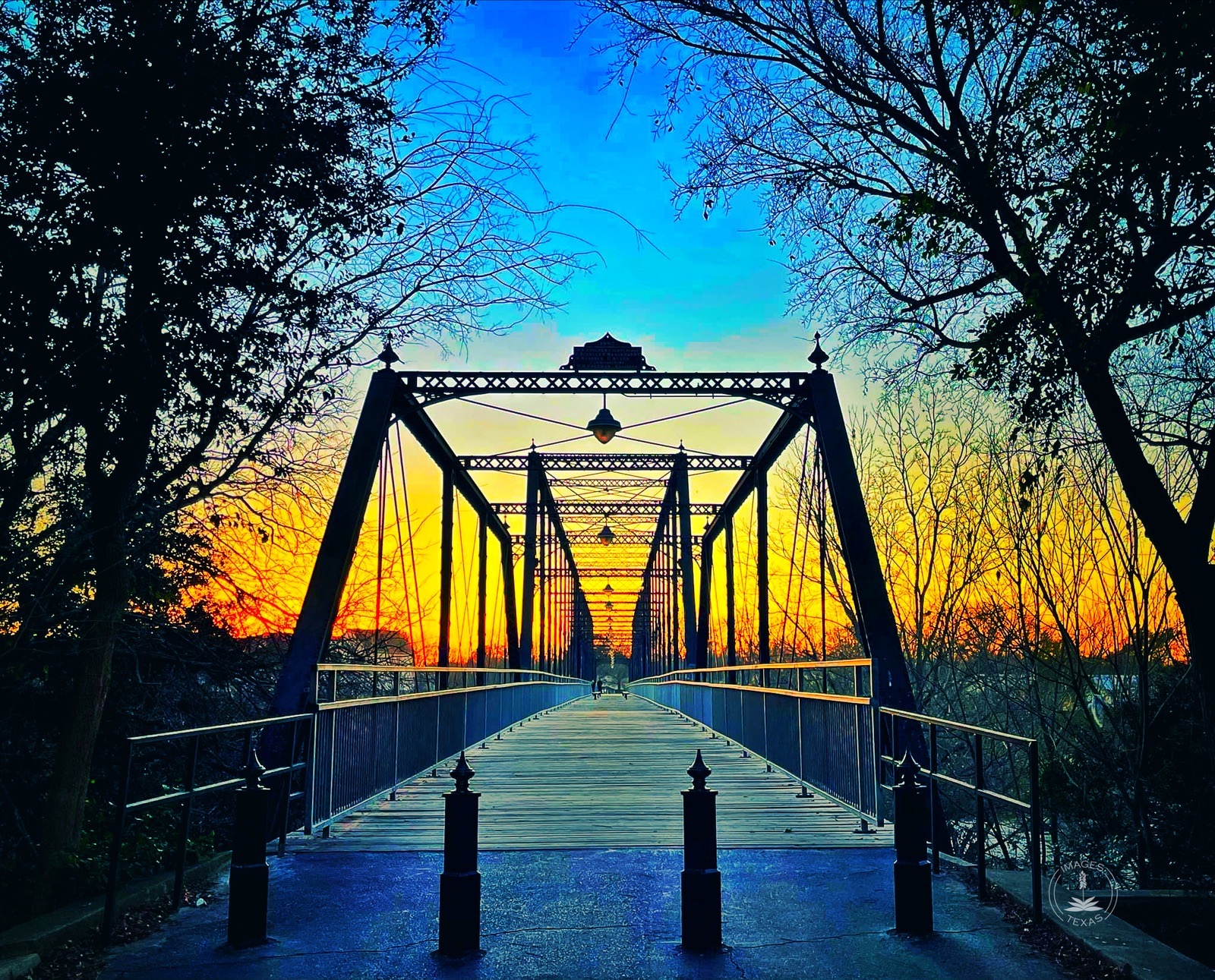Faust Street Bridge in Electric Sunset