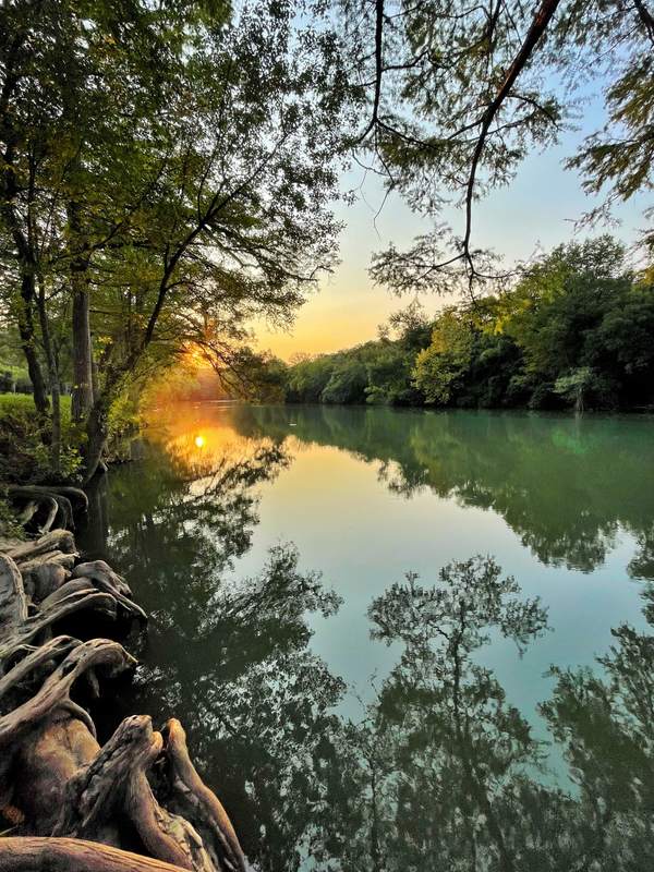 Golden Sunrise on the Guadalupe at River Road