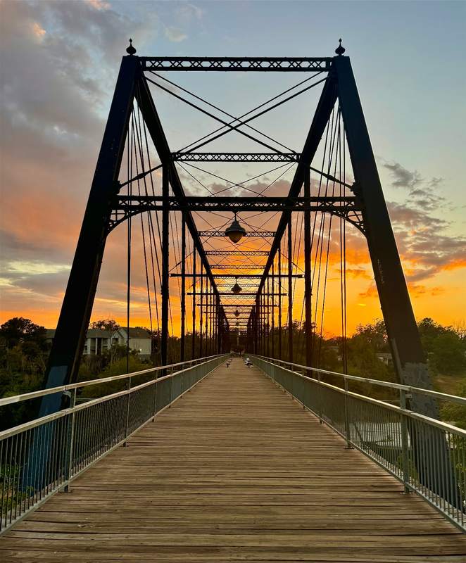 Faust Street Bridge, Orange Sky
