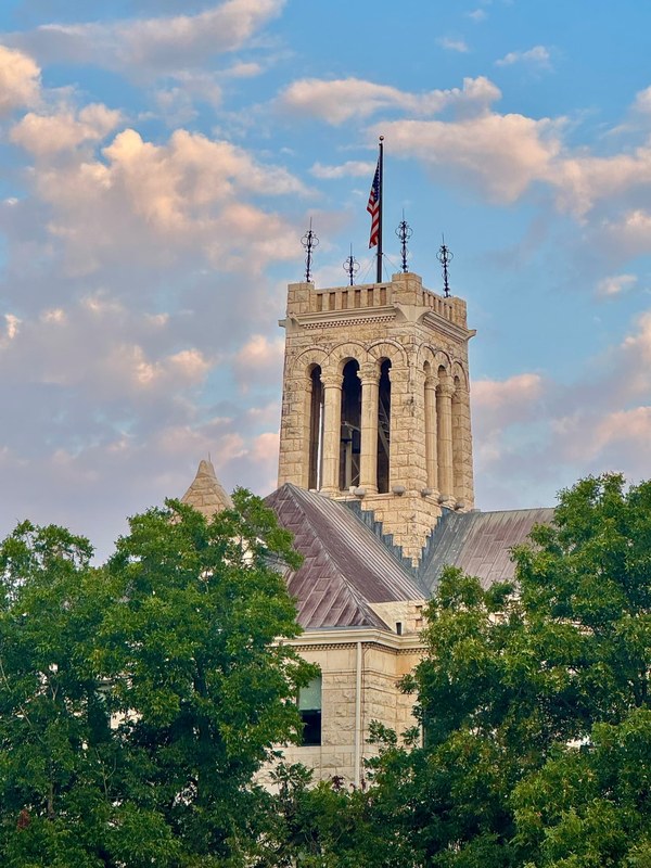 Comal County Courthouse Tower & Clouds