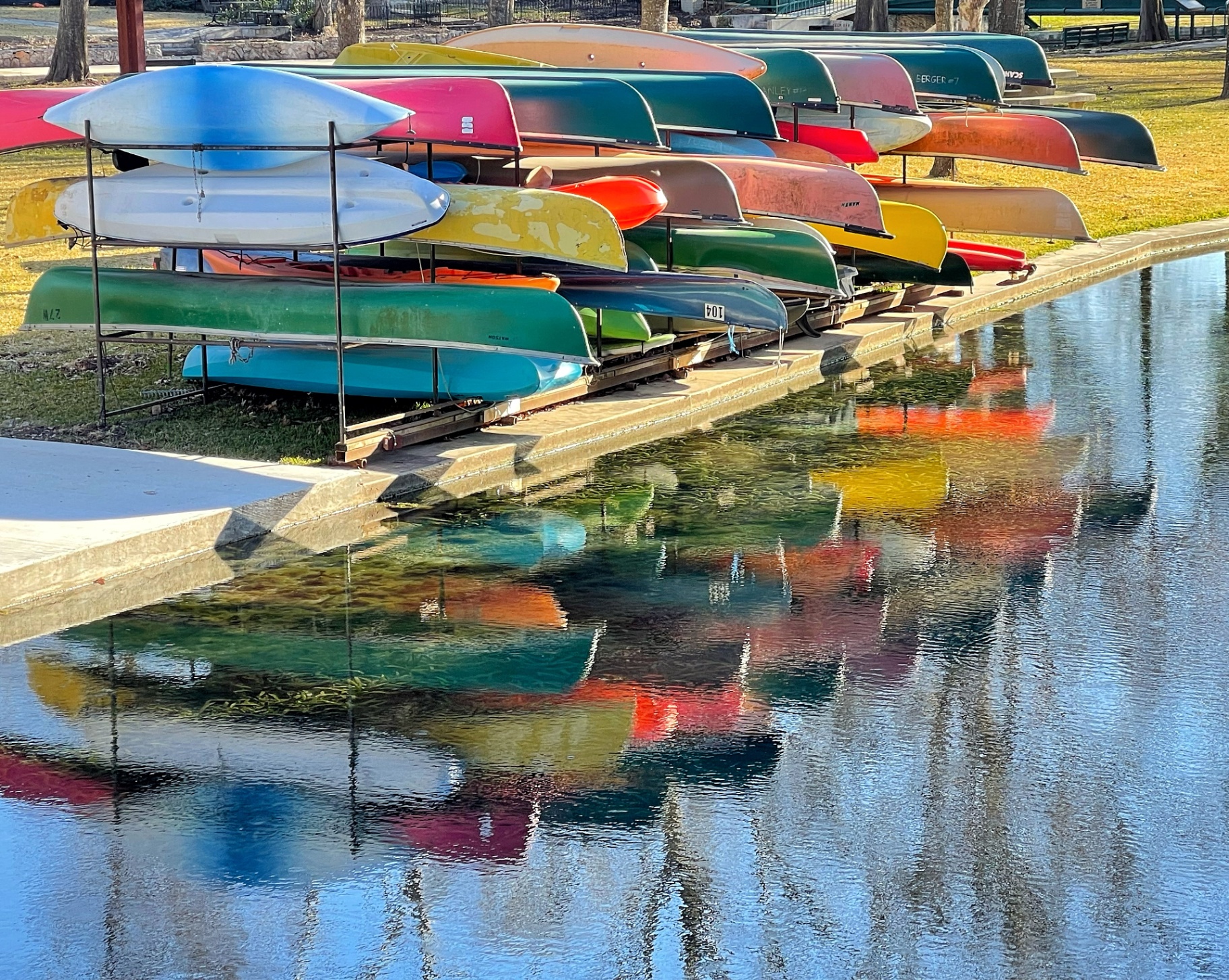 Canoes Along the Comal, Landa Park