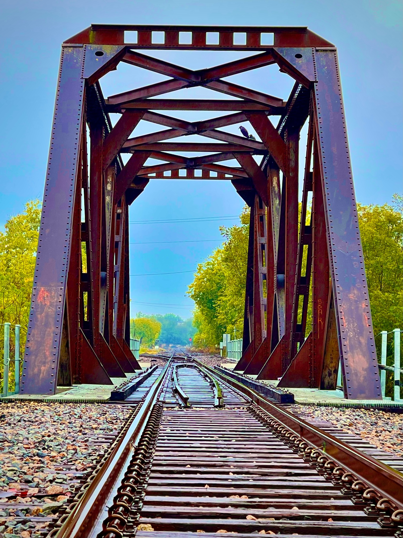 Railroad Trestle in Vivid Turquoise